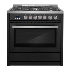 36" Matte Black Gas Range with 5 High Performance Sealed Gas Burners and Convection Oven (COS-965AGC-BKS)