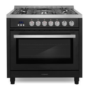 36" Matte Black Gas Range with 5 High Performance Sealed Gas Burners and Convection Oven (COS-965AGFC-BKS)