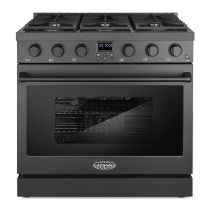 36" Matte Black Gas Range with 6 Sealed Gas Burners and Convection Oven (COS-GRC366KB-BK)