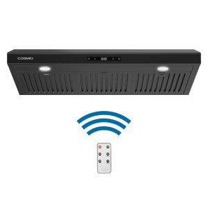 36" Matte Black Under Cabinet Range Hood with Permanent Filters, Remote and Digital Touch Controls (COS-KS6U36-BK)