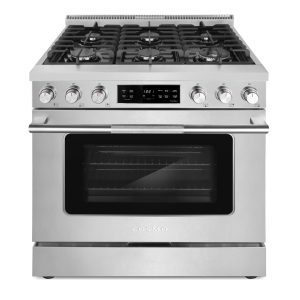 36 in. Stellar Collection 6.1 cu. ft. Gas Range, 6 Burners, Convection Oven, Cast Iron Grates, Stainless Steel (COS-RGS366SS)