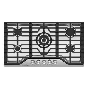 36" Drop-In Cooktop with 5 Sealed Gas Burners and Cast Iron Grates (COS-CTGV365SS)