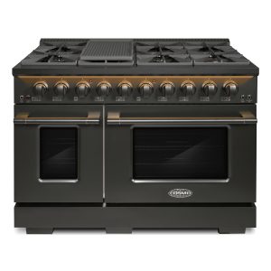 36 in. Vista Collection 5.4 cu. ft. Gas Range, 6 Burners, Convection Oven, LED Light Panel in Matte Black (COS-GRP486G-BK)